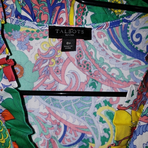 Talbots Paisley Floral Pleaded Dress - Picture 4 of 7